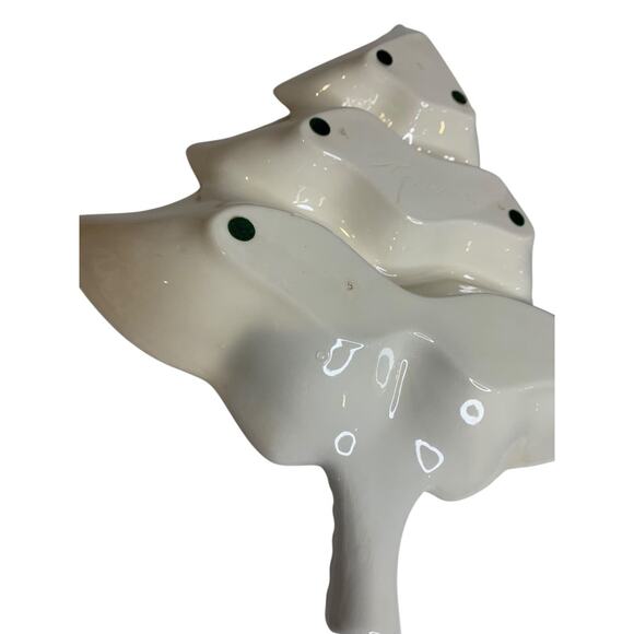 Vintage MCM Holiday Christmas Candy Nut Dish Santa Gold Trim 14 Inch - Picture 8 of 9